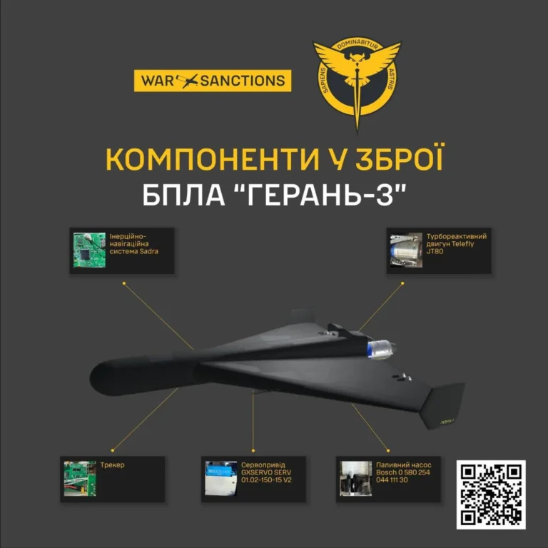 ГУР розкрило іноземні деталі та “начинку” російського дрона “Герань-3”