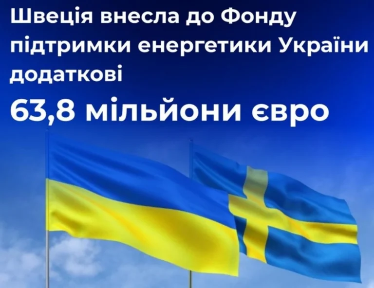Швеція виділила понад 63 мільйони євро на зміцнення української енергосистеми